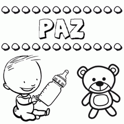 Dibujo del nombre Paz para colorear, pintar e imprimir