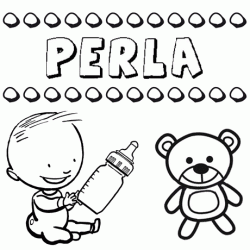 Dibujo del nombre Perla para colorear, pintar e imprimir