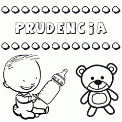 Dibujo del nombre Prudencia para colorear, pintar e imprimir