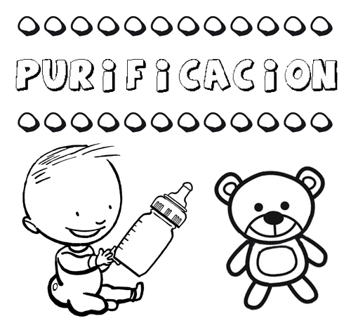 Dibujo del nombre Purificación para colorear, pintar e imprimir