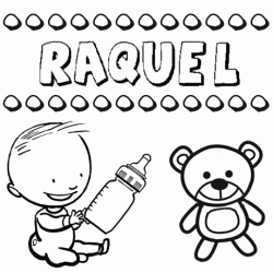 Dibujo del nombre Raquel para colorear, pintar e imprimir