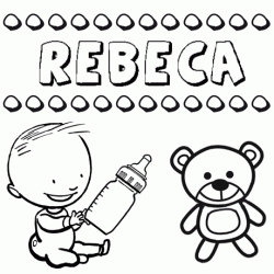 Dibujo del nombre Rebeca para colorear, pintar e imprimir