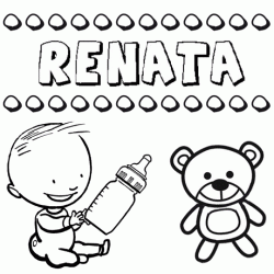 Dibujo del nombre Renata para colorear, pintar e imprimir