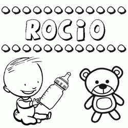 Dibujo del nombre Rocío para colorear, pintar e imprimir