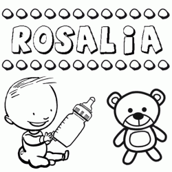 Dibujo del nombre Rosalia para colorear, pintar e imprimir
