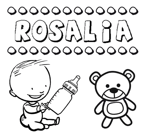 Dibujo del nombre Rosalia para colorear, pintar e imprimir