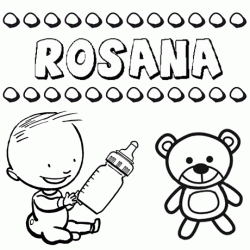Dibujo del nombre Rosana para colorear, pintar e imprimir