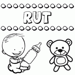 Dibujo del nombre Rut para colorear, pintar e imprimir