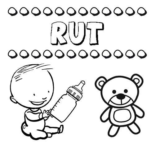 Dibujo del nombre Rut para colorear, pintar e imprimir