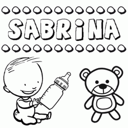 Dibujo del nombre Sabrina para colorear, pintar e imprimir