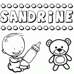 Dibujo del nombre Sandrine para colorear, pintar e imprimir