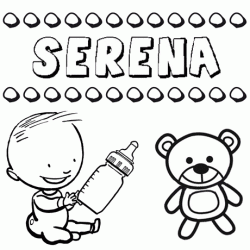 Dibujo del nombre Serena para colorear, pintar e imprimir