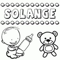 Dibujo del nombre Solange para colorear, pintar e imprimir