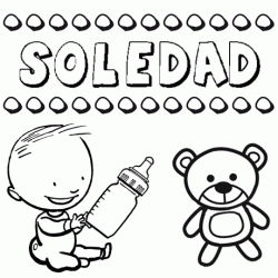 Dibujo del nombre Soledad para colorear, pintar e imprimir