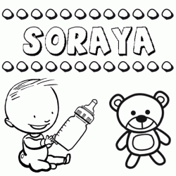 Dibujo del nombre Soraya para colorear, pintar e imprimir