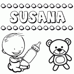 Dibujo del nombre Susana para colorear, pintar e imprimir