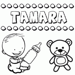 Dibujo del nombre Tamara para colorear, pintar e imprimir