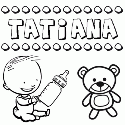Dibujo del nombre Tatiana para colorear, pintar e imprimir