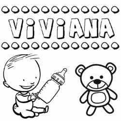 Dibujo del nombre Viviana para colorear, pintar e imprimir