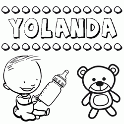 Dibujo del nombre Yolanda para colorear, pintar e imprimir