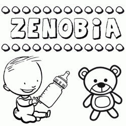 Dibujo del nombre Zenobia para colorear, pintar e imprimir