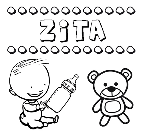 Dibujo del nombre Zita para colorear, pintar e imprimir