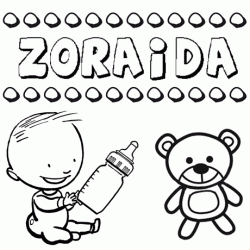 Dibujo del nombre Zoraida para colorear, pintar e imprimir