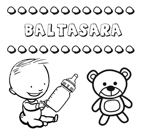 Dibujo del nombre Baltasara para colorear, pintar e imprimir