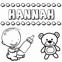 Dibujo del nombre Hannah para colorear, pintar e imprimir