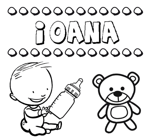 Dibujo del nombre Ioana para colorear, pintar e imprimir