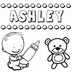 Dibujo del nombre Ashley para colorear, pintar e imprimir