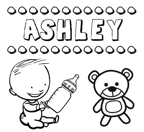 Dibujo del nombre Ashley para colorear, pintar e imprimir