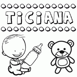 Dibujo del nombre Ticiana para colorear, pintar e imprimir