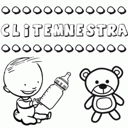Dibujo del nombre Clitemnestra para colorear, pintar e imprimir