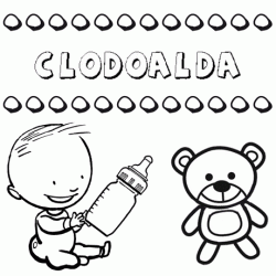 Dibujo del nombre Clodoalda para colorear, pintar e imprimir