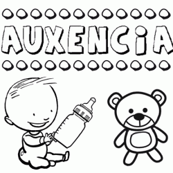 Dibujo del nombre Auxencia para colorear, pintar e imprimir