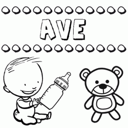 Dibujo del nombre Ave para colorear, pintar e imprimir