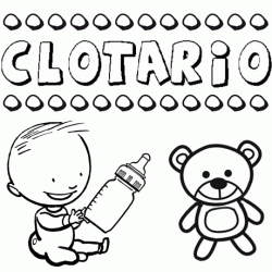 Dibujo del nombre Clotario para colorear, pintar e imprimir