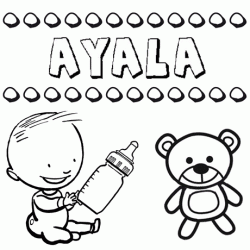 Dibujo del nombre Ayala para colorear, pintar e imprimir