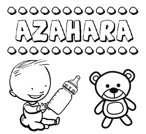 Dibujo del nombre Azahara para colorear, pintar e imprimir