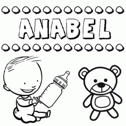 Dibujo del nombre Anabel para colorear, pintar e imprimir