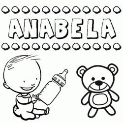 Dibujo del nombre Anabela para colorear, pintar e imprimir