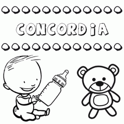 Dibujo del nombre Concordia para colorear, pintar e imprimir