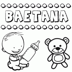 Dibujo del nombre Baetana para colorear, pintar e imprimir