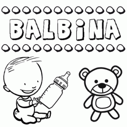 Dibujo del nombre Balbina para colorear, pintar e imprimir