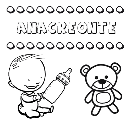Dibujo del nombre Anacreonte para colorear, pintar e imprimir