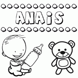 Dibujo del nombre Anais para colorear, pintar e imprimir