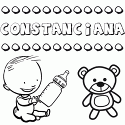 Dibujo del nombre Constanciana para colorear, pintar e imprimir