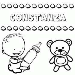 Dibujo del nombre Constanza para colorear, pintar e imprimir