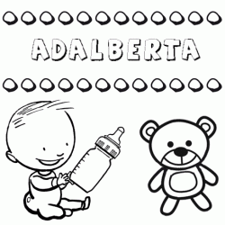 Dibujo del nombre Adalberta para colorear, pintar e imprimir